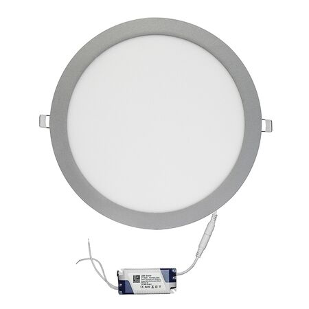 Led Down Light 24W Round Slim Type 6300K 120° Silver D300