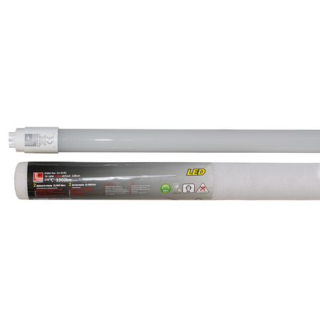 LED ΛΑΜΠΑ ΓΥΑΛΙΝΗ T8 120cm 18W 230V ΔΙΠΛΗΣ ΤΡΟΦΟΔΟΣ. ΛΕΥΚΟ