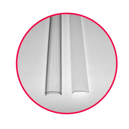 Cover transparent 1m for oval wall mounted aluminium led profile 30-0520