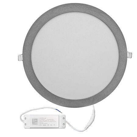 Led Down Light 30W Round Slim Type 3000K 120° Silver D300