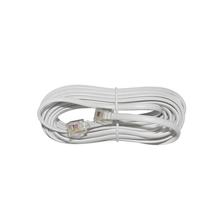 Telephone cord with male 6P4C on both ends 5m white