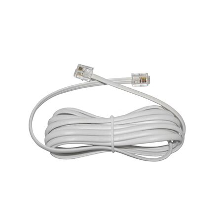 Telephone cord with male 6P4C on both ends 3m white