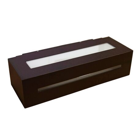 Wall mounted double with slide Aluminum Lighting Fitting 7271-A IP44 280x120x70mm E27 grained rust with frosted glass