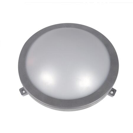 LED ΧΕΛΩΝΑ PC ΣΤΡΟΓΓΥΛΗ Φ210mm 12W 4000K IP54 ΓΚΡΙ