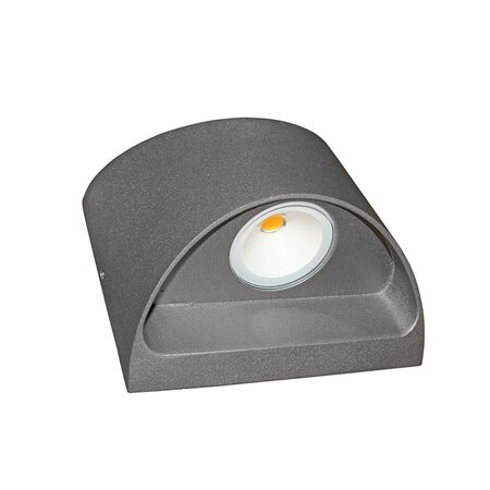 Wall mounted Oval Power led Aluminum lighting fitting 911 IP54 2cobx3W grey warm white