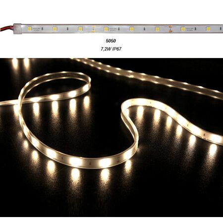 ΤΑΙΝΙΑ LED 5m 12VDC 7.2W/m 5050 30LED/m 3000Κ ΘΕΡΜΟ IP67 ECO