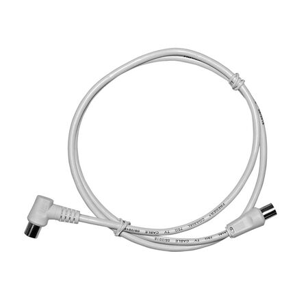 TV cable male to female (right angled) 1m white