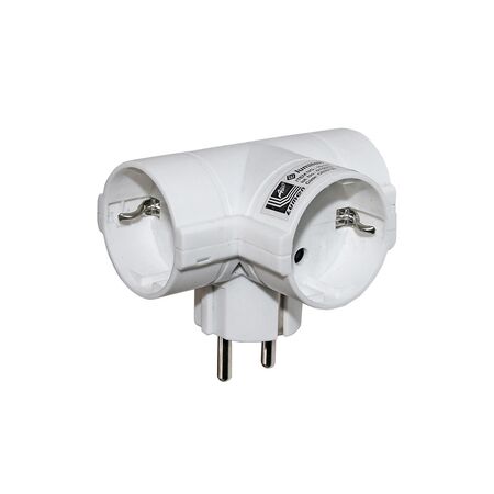 Schuko Adaptor (+) 3 Sockets white