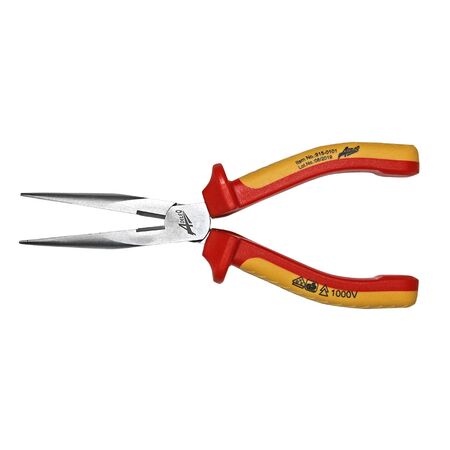 Long nose Plier VDE 1000V yellow-red handle straight 200mm