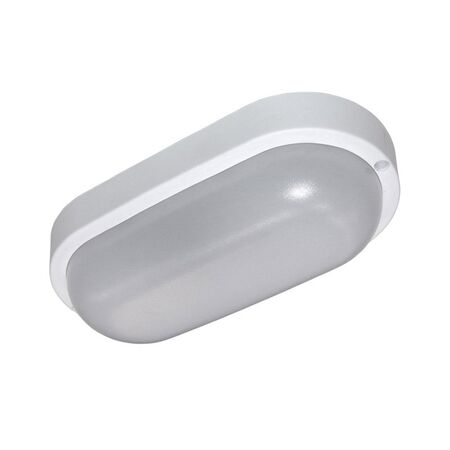 Led bulkhead wallmounted light oval PP base, PC cover,IP54 12W 205x105x54mm 230V 4000k white