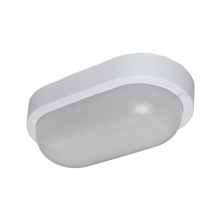 Led bulkhead wallmounted light oval PP base, PC cover,IP54 8W 160x90x51mm 230V 4000k white