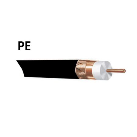 Coaxial TV satellite cable copper CU 75Ω C-C PE BLACK 100m/roll