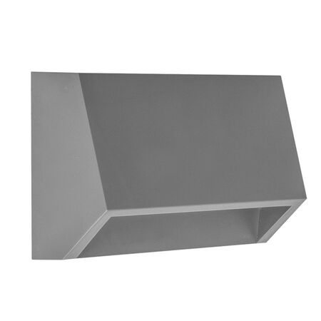 LED LUMINAIRY PC WALL INDIRECT LIGHT.CURVED RECT 2W 3000K IP65 GREY