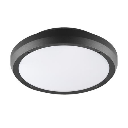 ΠΛΑΦΟΝΙΕΡΑ PC ΣΤΡΟΓΓΥΛΗ Φ300mm 2 ΝΤΟΥΙ Ε27 IP65 ΓΡΑΦΙΤΗΣ