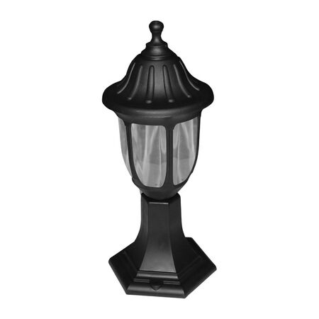 LANTERN PC FLOOR FIXTURE ROUND E27 IP44 BLACK