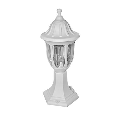 LANTERN PC FLOOR FIXTURE ROUND E27 IP44 WHITE