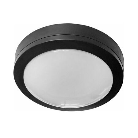 LED ΠΛΑΦΟΝΙΕΡΑ PC ΣΤΡΟΓΓΥΛΗ Φ230mm 18W 4000K IP65 ΜΑΥΡΗ