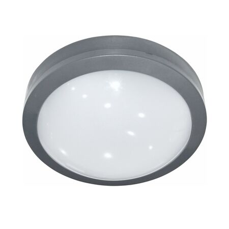 LED ΠΛΑΦΟΝΙΕΡΑ PC ΣΤΡΟΓΓΥΛΗ Φ230mm 18W 4000K IP65 ΓΚΡΙ