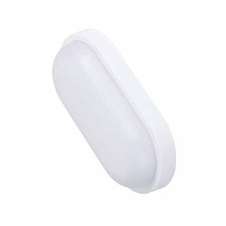 Led bulkhead wallmounted light oval PP base, PC cover,IP54 18W 205x105x54mm 230V 4000k white