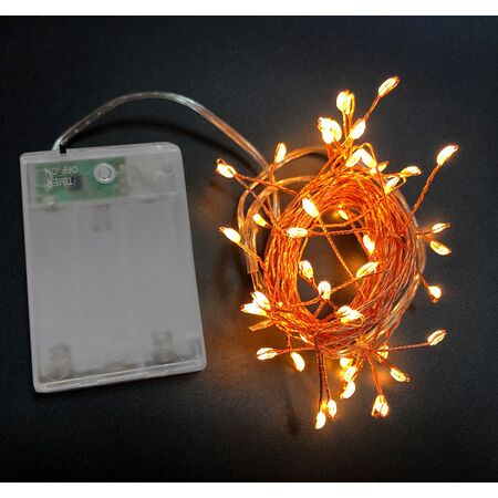 50 micro LED string light-copper wire battery operated Static Golden 2200K IP20