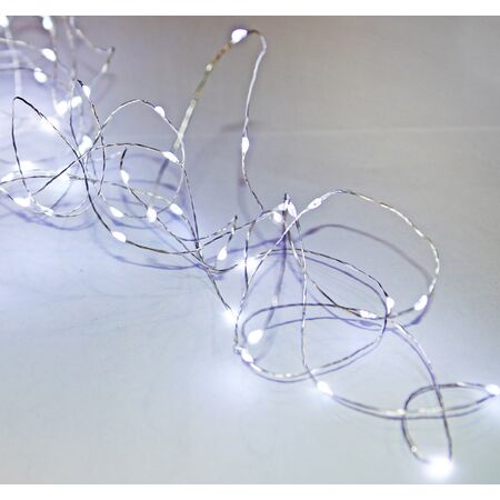 200 micro LED string light-silver wire with program & static Cool white IP44
