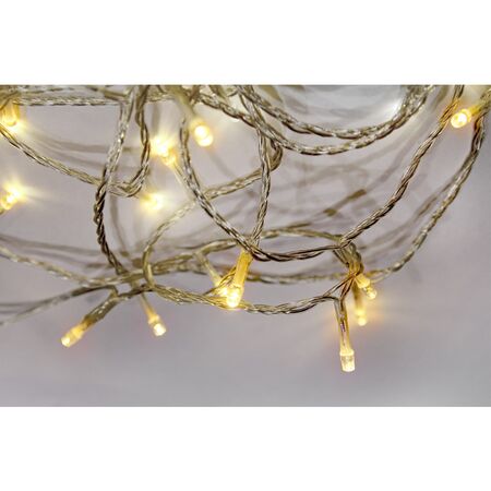 100 LED connectable string light-with program&static w/out power supply transparent cable 5m warm white IP44