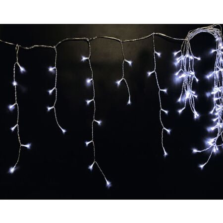 100 LED icicle light-with program&static transparent cable Cool white IP44