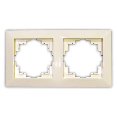 Two way ABS beige frame, without mechanism, without gangs