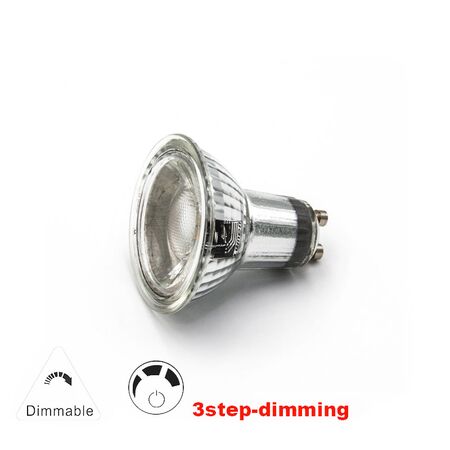 Led SMD GU10 Glass 230VAC 6W 40° 3 Steps Dimmer Warm White