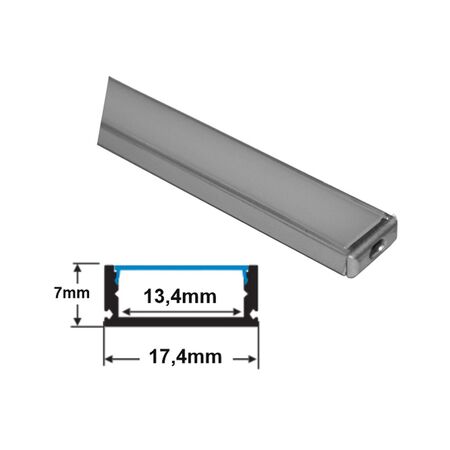 ΠΡΟΦΙΛ ΕΠΙΤΟΙΧΟ 2μ ΓΙΑ ΤΑΙΝΙΕΣ εως 13mm w:17.4 h:7 ΑΛΟΥΜΙΝ.