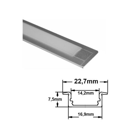 ΠΡΟΦΙΛ ΧΩΝ.2μ ΦΑΡΔΥ ΓΙΑ TAINIEΣ έως13mm w:22.7 h:7.5 ΑΛΟΥΜ