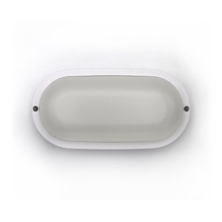 Led bulkhead wallmounted light oval PP base, PC cover,IP54 12W 205x105x54mm 230V 4000k white