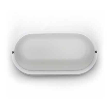 Led bulkhead wallmounted light oval PP base, PC cover,IP54 18W 205x105x54mm 230V 4000k white