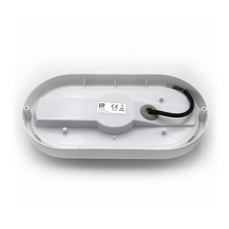 Led bulkhead wallmounted light oval PP base, PC cover,IP54 18W 205x105x54mm 230V 4000k white