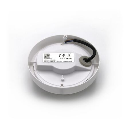 Led bulkhead ceiling mounted light round PP base, PC cover,IP54 8W Φ140x48mm 230V 4000k white