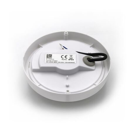 Led bulkhead ceiling mounted light round PP base, PC cover,IP54 12W Φ170x50mm 230V 4000k white
