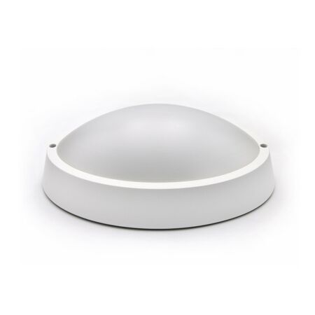 LED BULKHEAD PC OVAL 240 X 163MM 15W 4000K IP65 WHITE