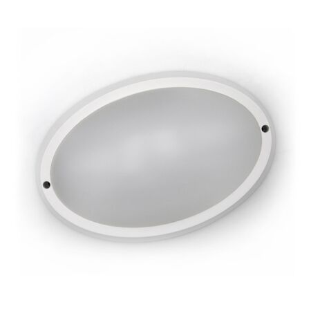 LED BULKHEAD PC OVAL 240 X 163MM 15W 4000K IP65 WHITE