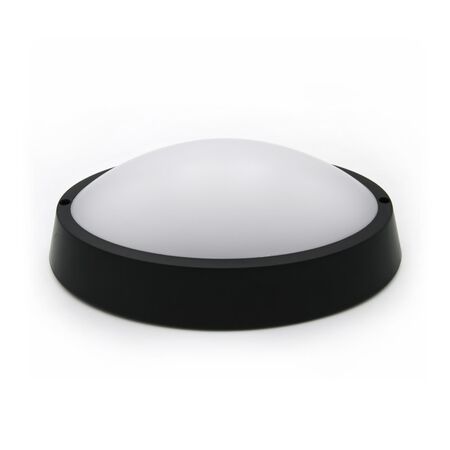 LED BULKHEAD PC OVAL 240 X 163MM 15W 4000K IP65 BLACK