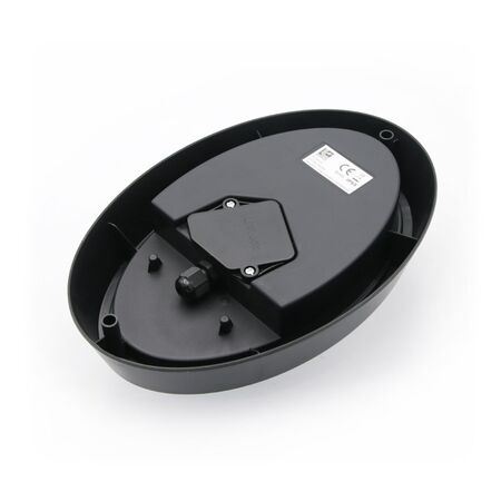 LED BULKHEAD PC OVAL 240 X 163MM 15W 4000K IP65 BLACK