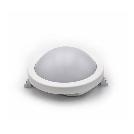 Led bulkhead wallmounted light round ABS body, PC cover,IP54 6W 172x150x79mm 230V 4000k white