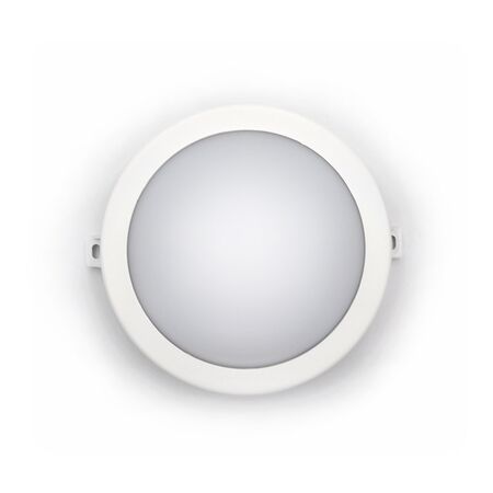 Led bulkhead wallmounted light round ABS body, PC cover,IP54 6W 172x150x79mm 230V 4000k white