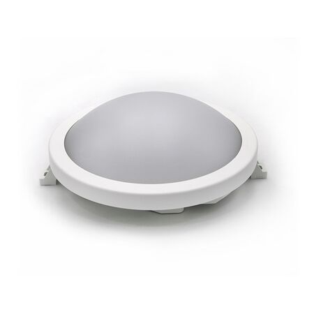 LED ΧΕΛΩΝΑ PC ΣΤΡΟΓΓΥΛΗ Φ213mm 15W 4000K IP54 ΛΕΥΚΗ