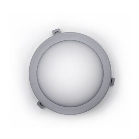 Led bulkhead wallmounted light round PP body, PC cover,IP54 6W D:17.2cm 230V 4000k grey