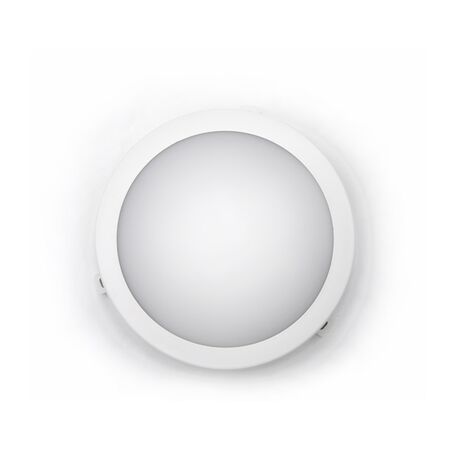 LED ΧΕΛΩΝΑ PC ΣΤΡΟΓΓΥΛΗ Φ210mm 12W 4000K IP54 ΛΕΥΚΗ