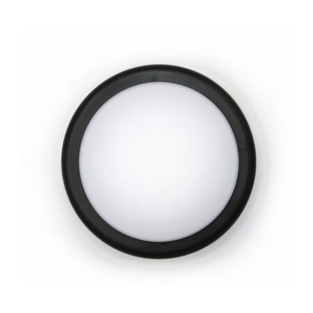 Led bulkhead wallmounted round ABS plastic body, PC cover,IP44 18W 230V D:200mm 4000k black