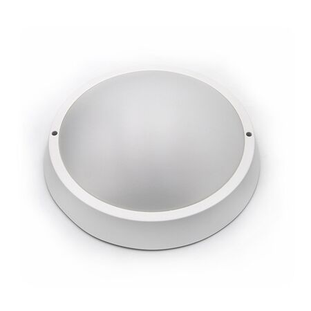 LED ΠΛΑΦΟΝΙΕΡΑ PC ΣΤΡΟΓΓΥΛΗ Φ270mm 24W 4000K IP65 ΛΕΥΚΗ