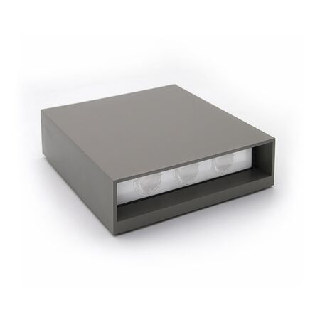 LED LUMINAIRY PC SQUARE UP DOWN 6W 3000K IP65 GREY