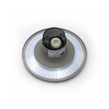 LED ΑΠΛΙΚΑ PC ΕΜΜΕΣ.ΦΩΤΙΣ.ΣΤΡΟΓΓ.Φ165mm 8W 3000Κ IP65 ΓΚΡΙ