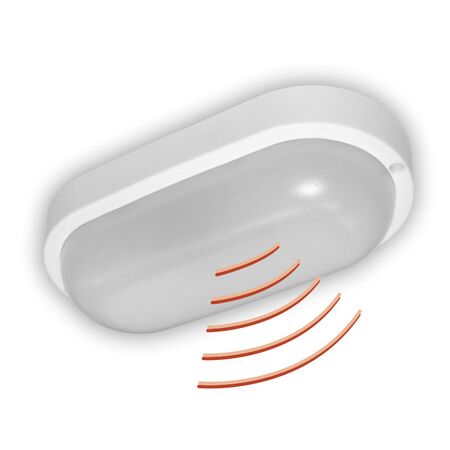 Led bulkhead wallmounted light oval PP base, PC cover,IP54 18W 260*135*58 mm 230V 4000k white